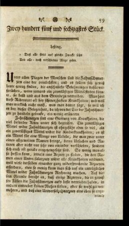 Zwey hundert fünf und sechzigstes Stück
