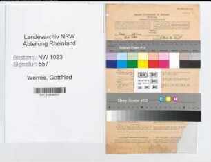 Entnazifizierung Gottfried Werres , geb. 29.09.1888 (Beamter)