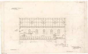 Gsaenger, Gustav; München - Allach; Ev. Kirche, Anbau Gemeindesaal - Längsschnitt