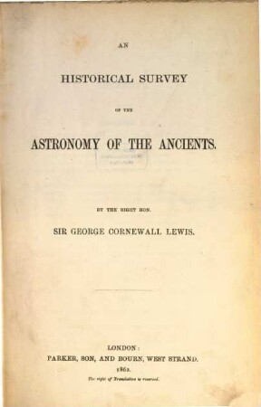 An historical Survey of the astronomy of the ancients