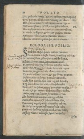 Ecloa IIII. Pollio.