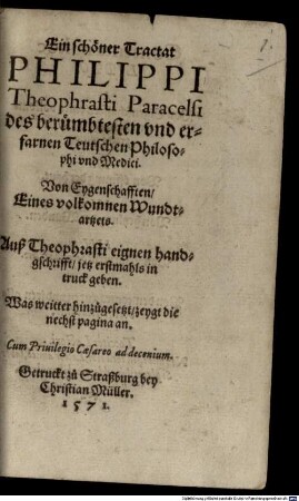 Ein schöner Tractat von Eigenschaften eines vollkommen Wundtarztes