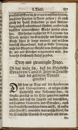 Drey und zwantzigste Frage.