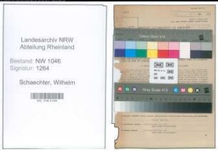 Entnazifizierung Wilhelm Schaechter , geb. 26.10.1888 (Lehrer)