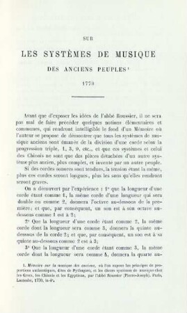Sur les systèmes de musique des anciens peuples