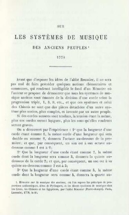 Sur les systèmes de musique des anciens peuples