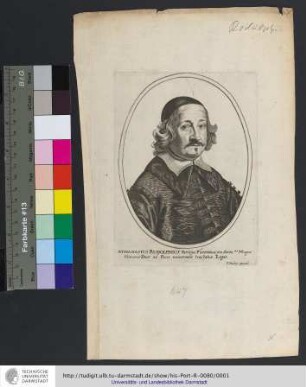Athanasius Rudolphius Patritius Florentinus, pro Seren.mo Magno Hetruriæ Duce ad Pacis uniuersalis tractatus. Legat. / P. Aubry excud.
