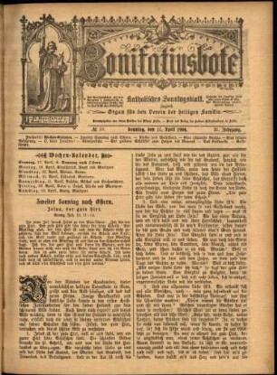 Erste Ausgabe vom Sonntag, den 17. April 1904.
