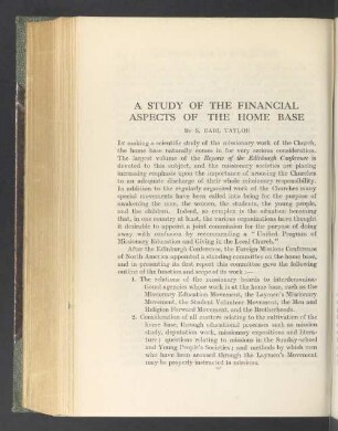 A study of the financial aspects of the home base
