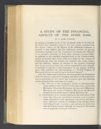 A study of the financial aspects of the home base