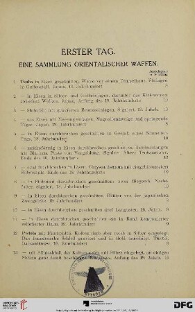 Eine Sammlung orientalischer Waffen (Nr. 1-241)