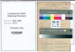Entnazifizierung Otto Thoneick , geb. 19.01.1911 (Justizangestellter)