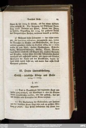 III. Dritte Unterabtheilung. Salisch = fränkische Könige und Kaiser 1024-1125.