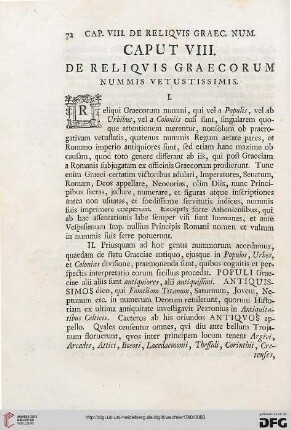 Caput VIII: De reliquis graecorum nummis vetustissimis