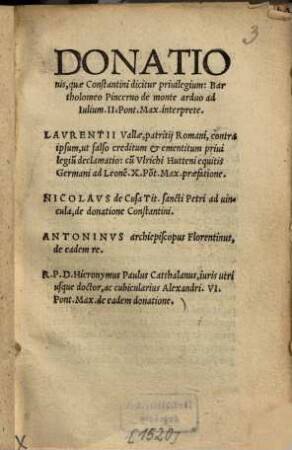 Donationis, quae Constantini dicitur privilegium
