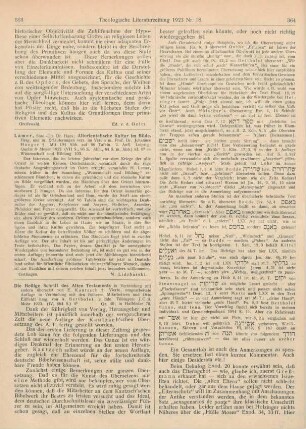 363-366 [Rezension] Bertholet, Alfred (Hrsg.), Die Heilige Schrift des Alten Testaments in Verbindung mit andern übersetzt von E. Kautzsch. 4., umgearb. Aufl. 2 Bde