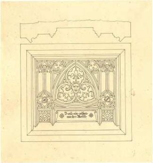 Hoffstadt, Friedrich; Mappe: Dachstühle, Ornamentik etc. - Ornament in gotischer Rahmung (Ansicht)