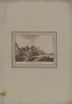 Ansicht vom Heiligen Grund bei Meißen, Kupferstich, um 1800 : Im heiligen Grunde bey Meißen / C. Wizani fec. - Dresdae , [um 1800]. - 1 Kunstbl. : Kupferst. ; 21 x 15 cm