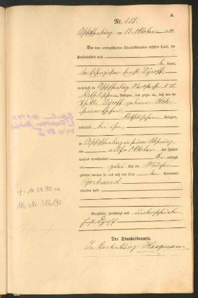Standesamtsbuch der Stadt Aschaffenburg: Geburten 365/1900 - 184/1901
