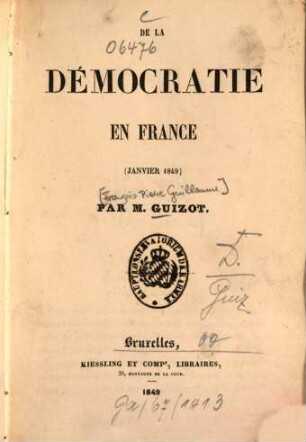 De la démocratie en France : (janvier 1849)