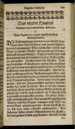 Das vierte Hundert Nützlicher und denckwürdiger Historien
