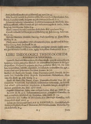 Libri Theologici Theologorum Reformatae Religionis.