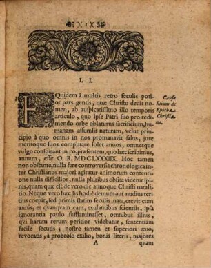 De Epochae Christianae Ortv Et Avtore