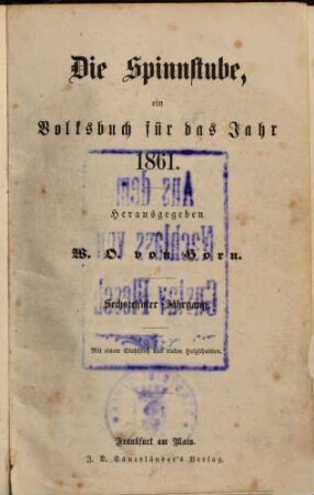 Die Spinnstube : e. Volksbuch für d. Jahr ..., 16.