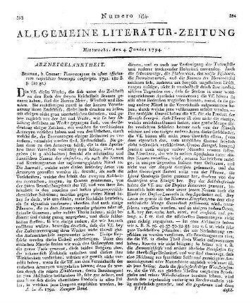 Pharmacopoea in usum officinarum rei publicae Bremensis conscripta. Bremen: Cramer 1792