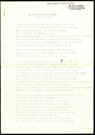 5-10-2-16.0000: Bongs, Rolf, Dr., Dichter; diverse Schreiben ff.: Gedicht "In der Kunstgießerei (Schmäke)"