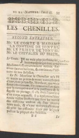 Second entretien. Les Chenilles.