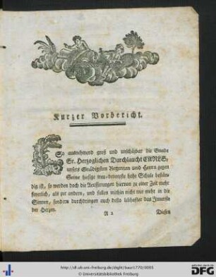 Kurzer Vorbericht.