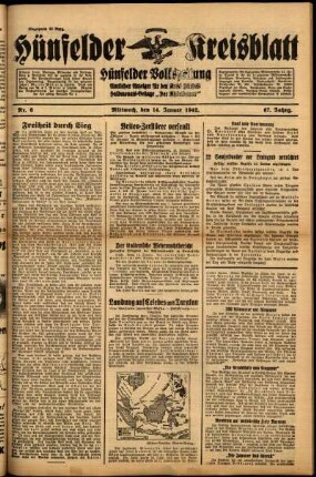 Ausgabe vom Mittwoch, den 14. Januar 1942.