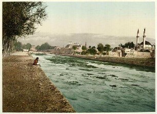 Entrée de Damas et le Barada. [Damaskus, Stadtansicht und Fluss Barada]