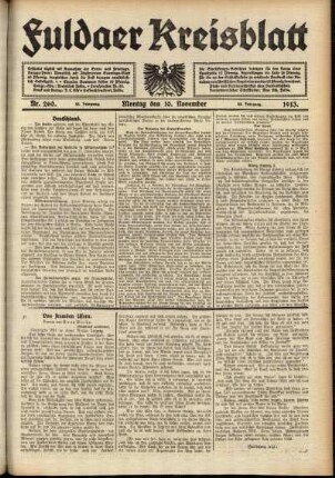 Ausgabe vom Montag, den 10. November 1913.