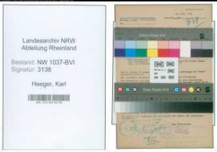 Entnazifizierung Karl Heeger , geb. 22.05.1889 ()