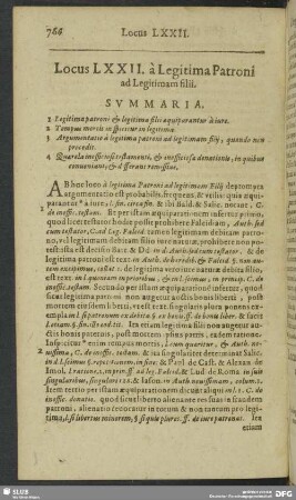 Locus LXXII. à Legitima Patroni ad Legitima filii