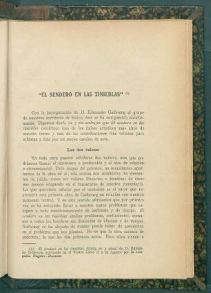 "El sendero en las tinieblas"