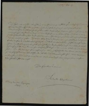 Brief von Friederike Bethmann-Unzelmann an Unbekannt vom 9.12.1787
