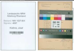 Entnazifizierung Josef Koehne , geb. 28.07.1898 (Lehrer)