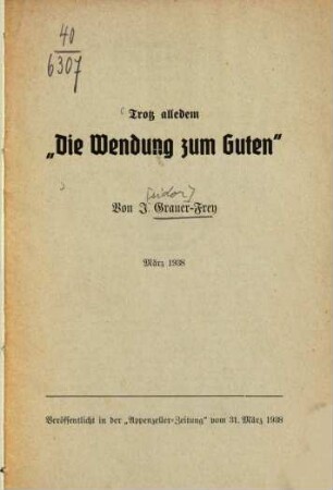 Trotz alledem 'Die Wendung zum Guten'