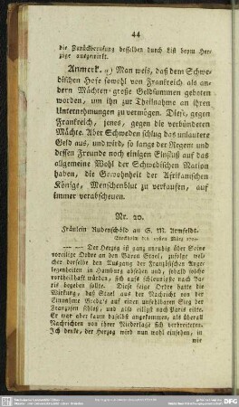 Nr. 20. Fräulein Rudenschöld an G. M. Armfeldt. Stockholm den 29sten März 1793