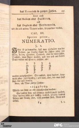 Cap. III. Species prima, Numeratio.