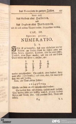 Cap. III. Species prima, Numeratio.