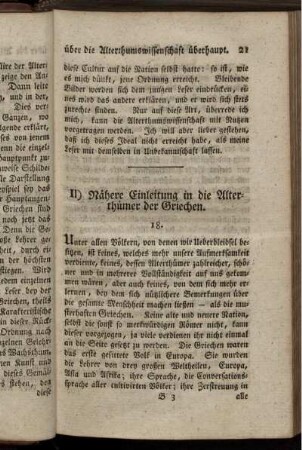 II) Nähere Einleitung in die Alterthümer der Griechen