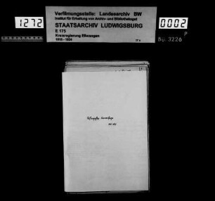 Schuldenwesen der evang. Kirchengemeinde und der Stiftungspflege Wasseralfingen