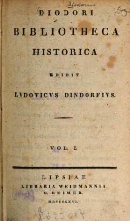 Diodori bibliotheca historica. 1