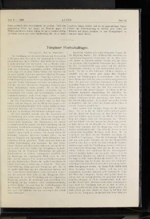 Tsingtauer Hochschulfragen.