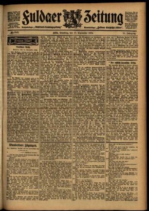 Erste Ausgabe vom Samstag, den 17. September 1904.