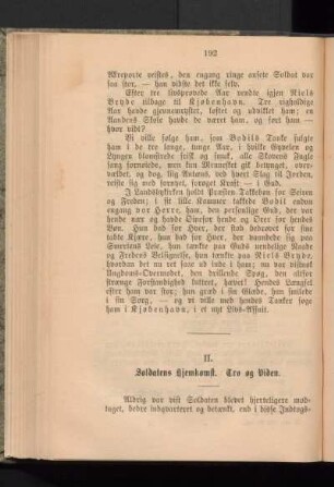 II. Soldatens Hjemkomst. Tro og Viden.